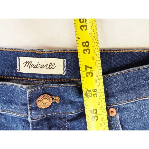 Madewell Size 32X26 Womens Cali Demi Boot Blue Denim Embroidered Logo Jeans - Picture 12 of 12
